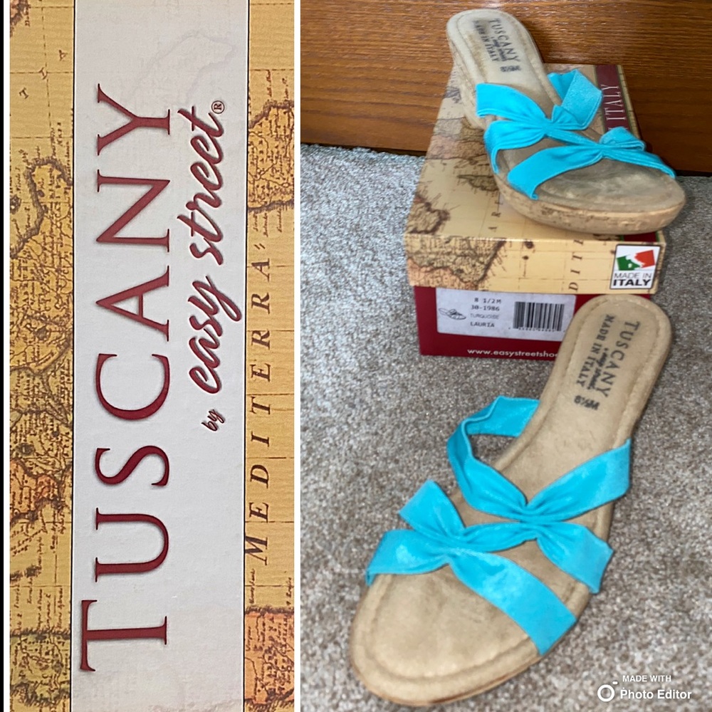 EUC Tuscany by Easy Street Women's Size 8.5 Lauria Wedge Sandal